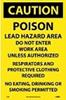 Warning Sign 17"X11"X.01" Paper Black on Yellow "Caution Poison"